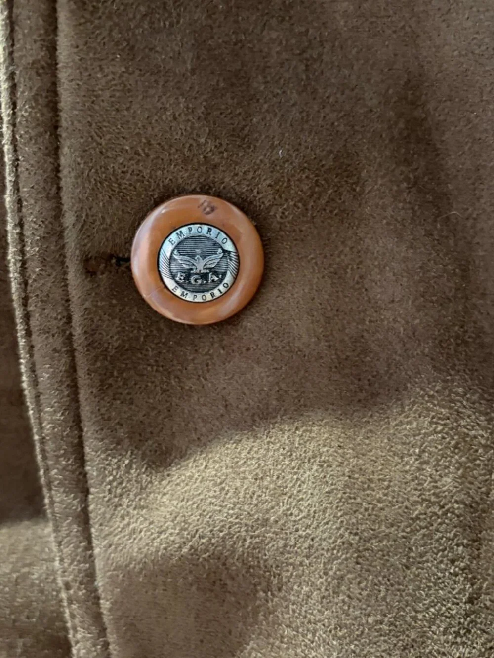 Emporio EGA Fashion Men's Faux Suede Vintage Jacket Camel Brown Size XL - Picture 6 of 10